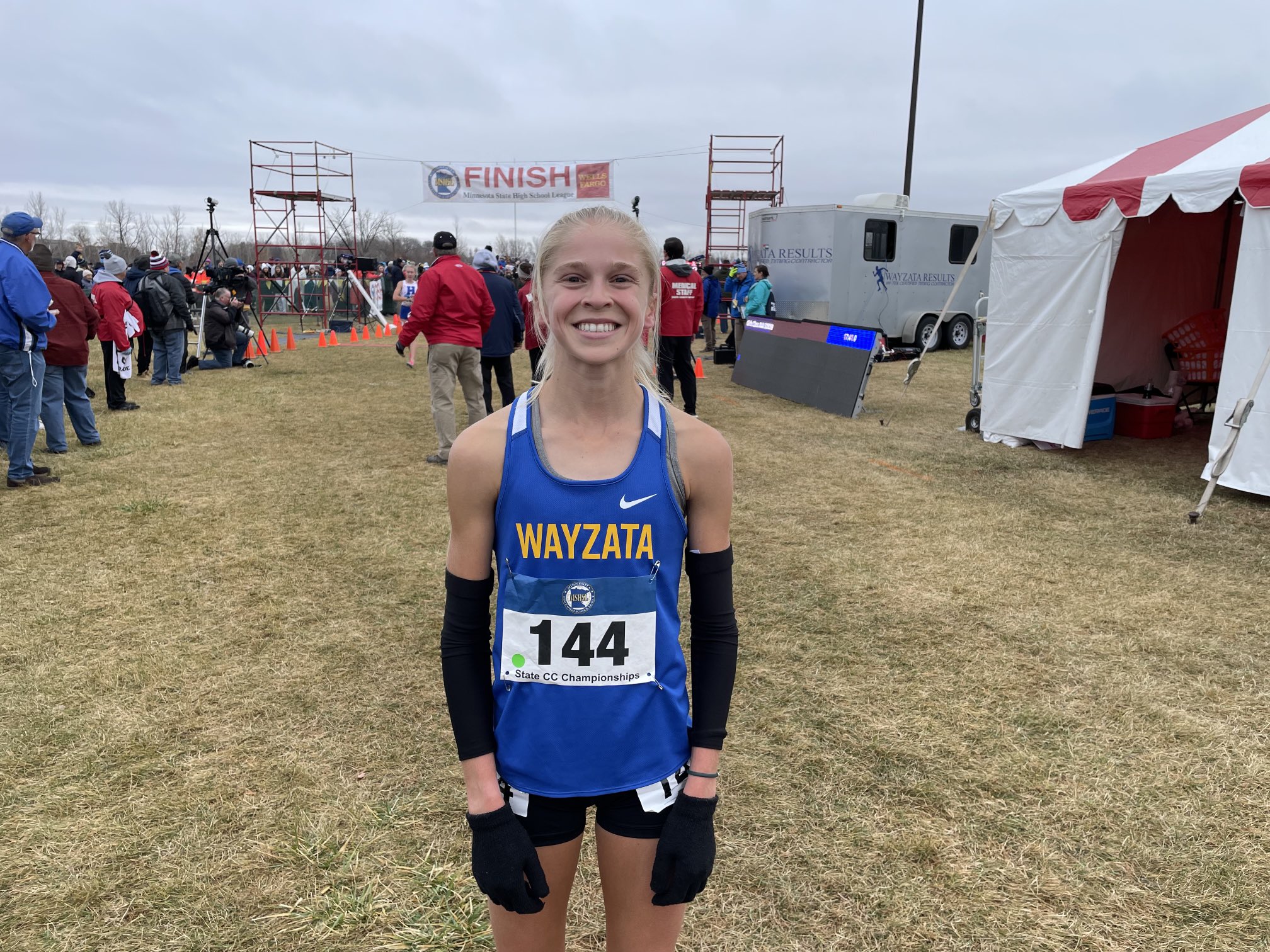 Wayzata's Abbey Nechanicky wins Class AAA Girls Cross Country crown.