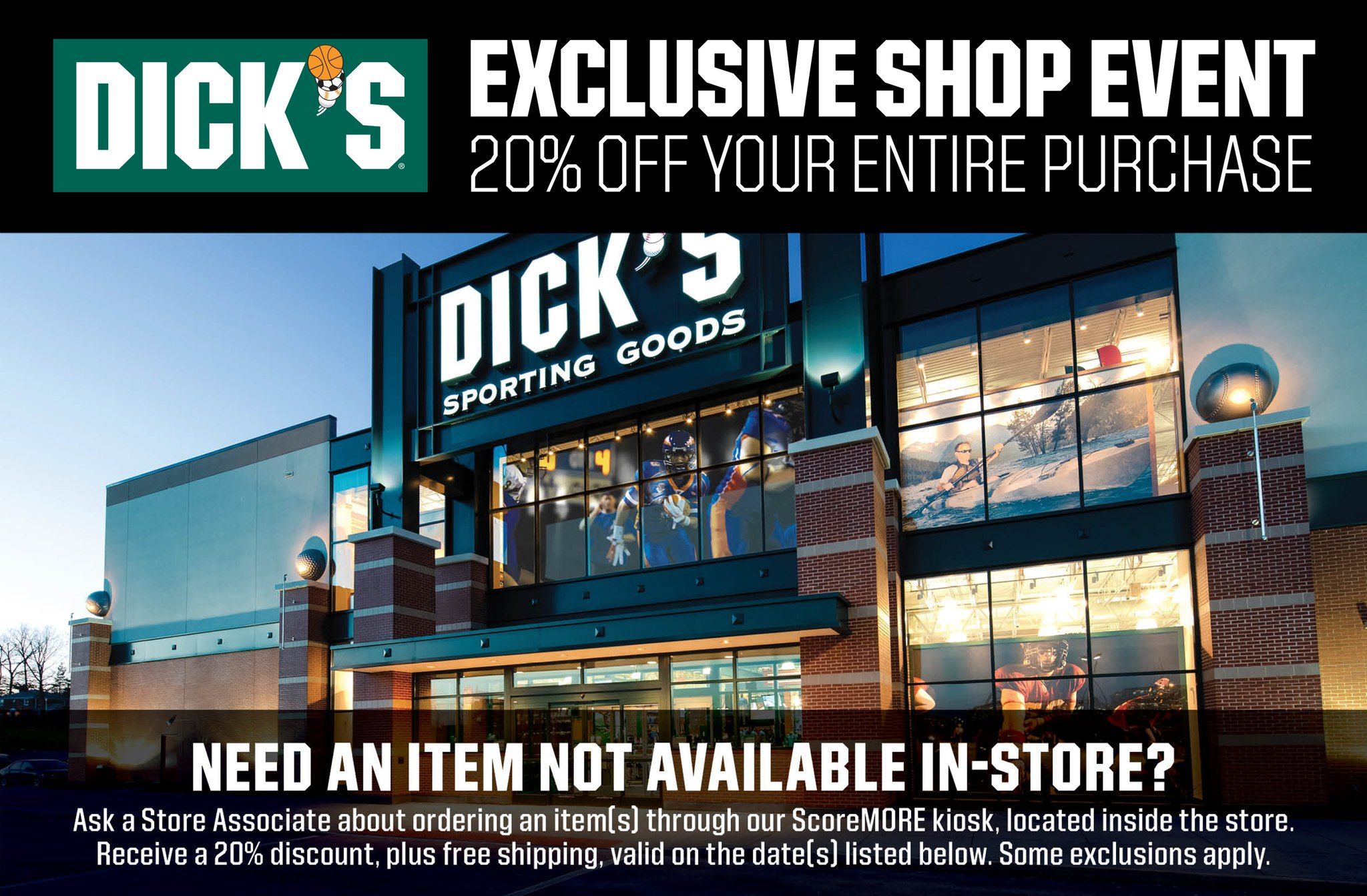 SPECIAL APPRECIATION 20% OFF: Link in bio for a DICK’S Sporting Goods coupon offered to MSHSL families, players and coaches for a discount throughout the store.