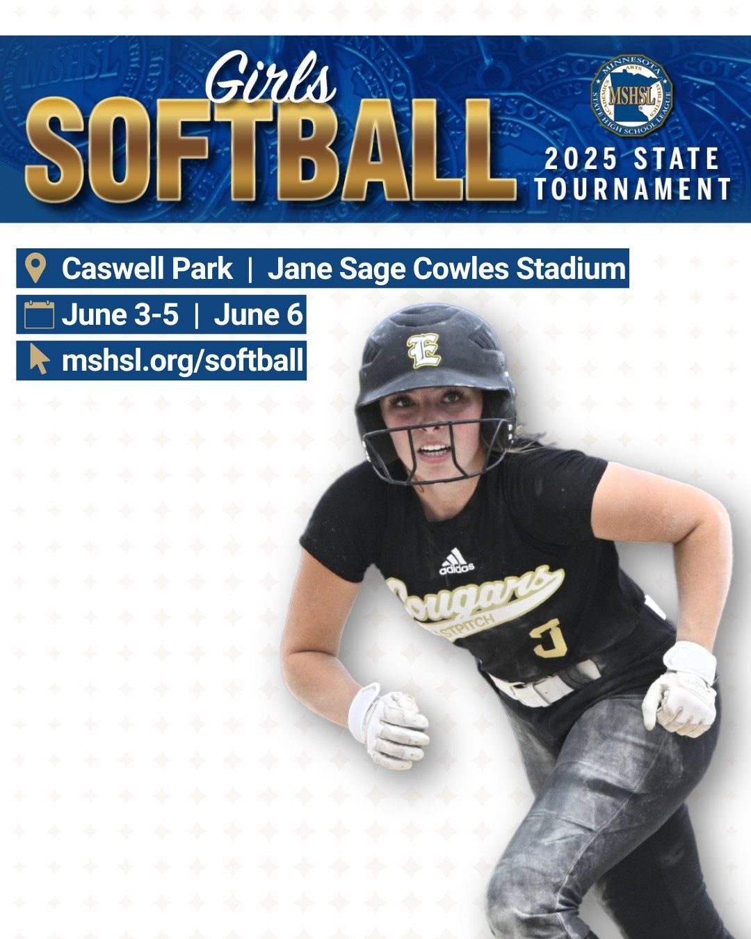 This week's Girls Softball State Tournament includes 40 games at Caswell Park and a new Championship Day at Jane Sage Cowles Stadium!

🏆 Brackets: mshsl.org/brackets

📖 Program: mshsl.org/programs

🥎 More info: mshsl.org/softball