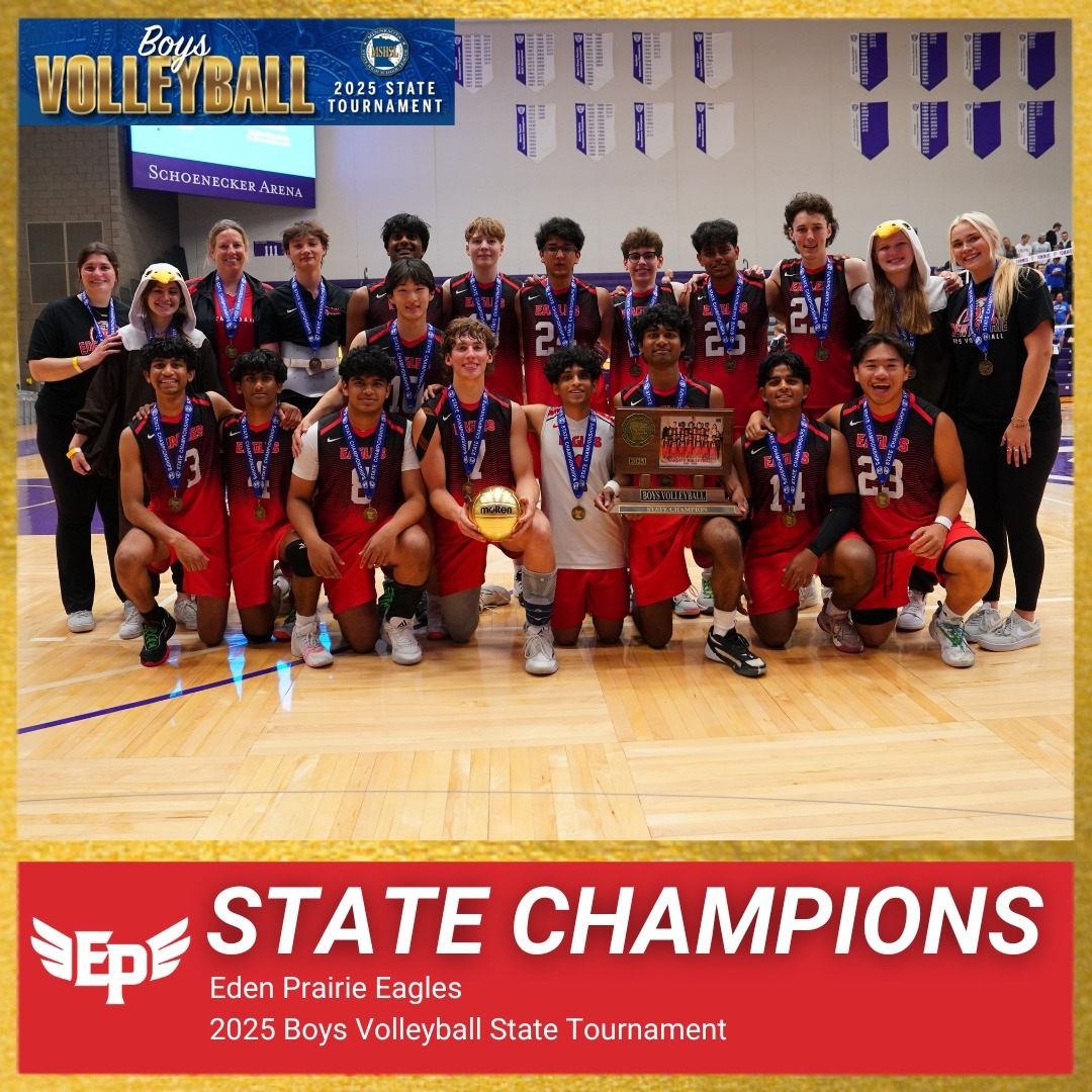 🏆 Congratulations to Eden Prairie, the first MSHSL Boys Volleyball State Champion!