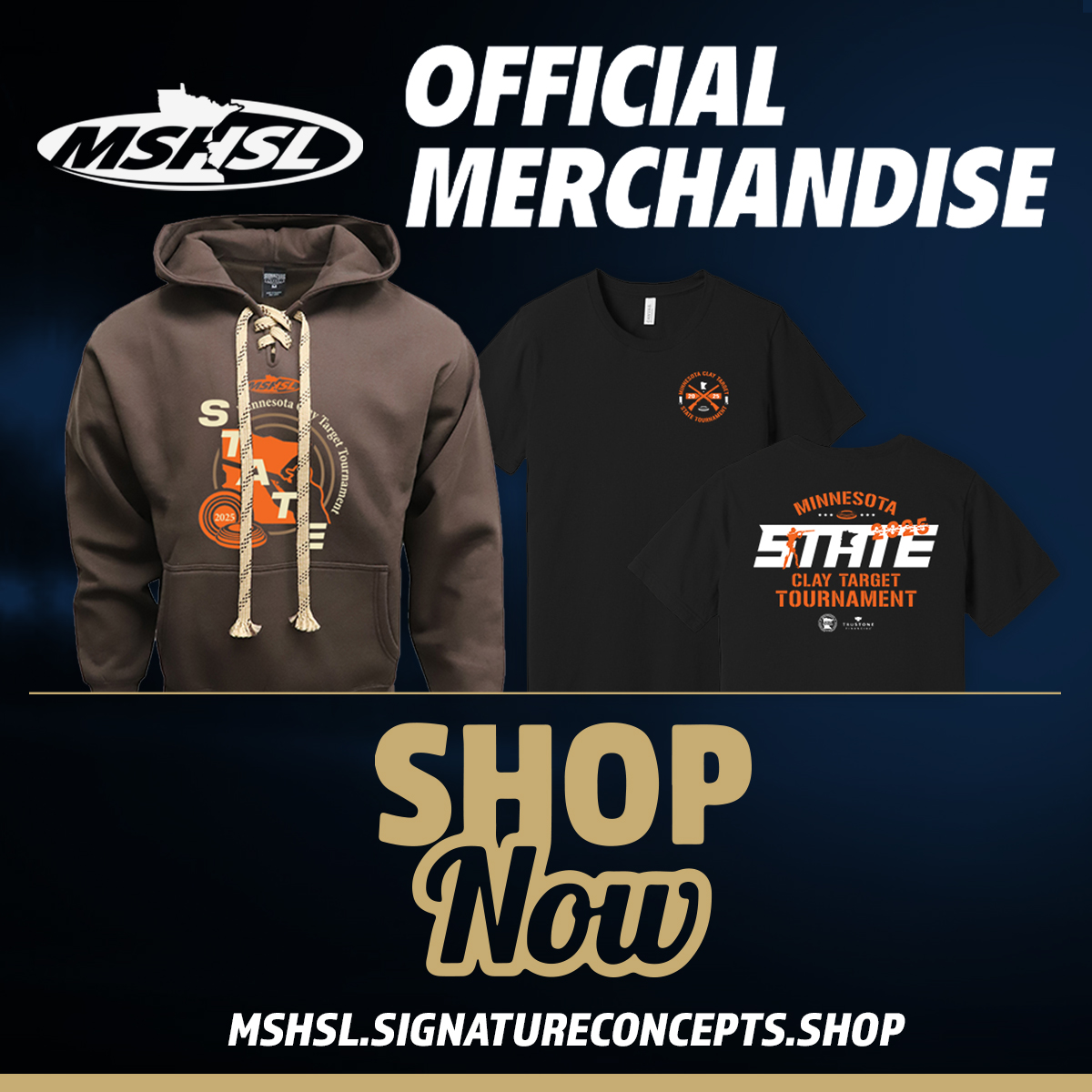 🔗 Link in bio to shop official Clay Target State Tournament merch