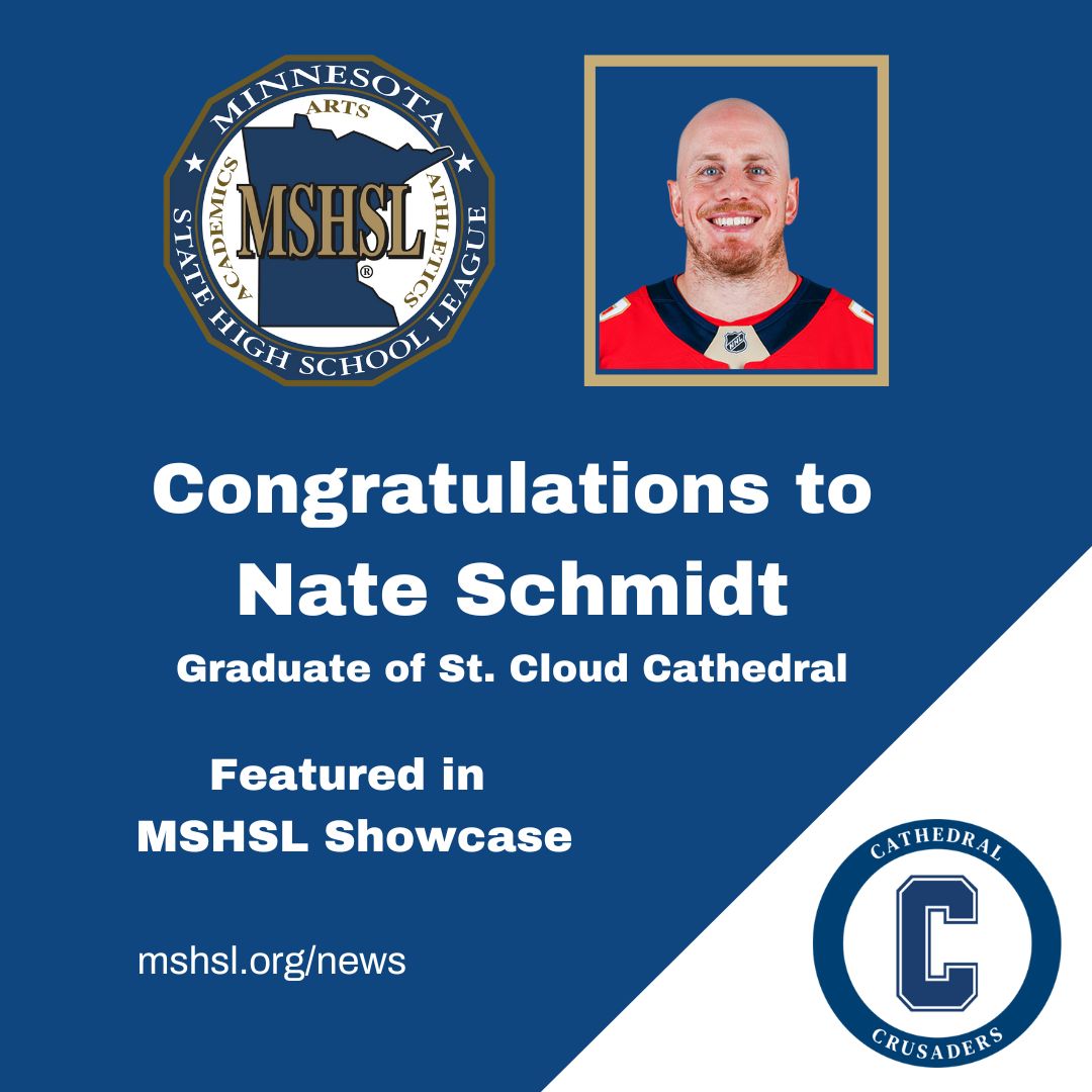 Nate Schmidt, a graduate of St. Cloud Cathedral, recently became the first St. Cloud hockey player to hoist the Stanley Cup. Schmidt, who was defenseman for the Florida Panthers, played in 80 games during the 2024-2025 season. On July 1, 2025, Schmidt signed a three-year contract with the Utah Mammoth.

Read more about Schmidt's career, courtesy of Let's Play Hockey: www.mshsl.org/news
