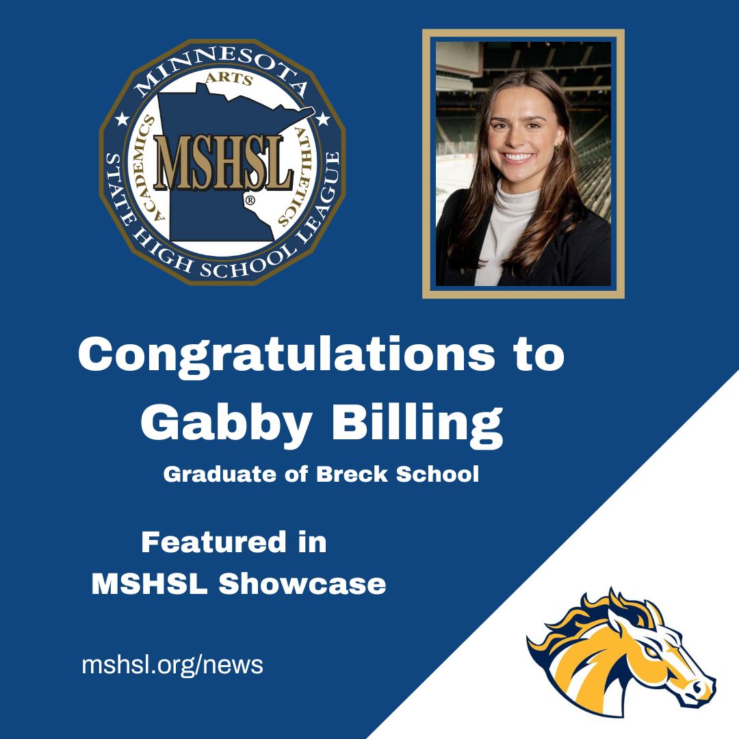 Gabby Billing, a Breck School graduate, was recently named the Hockey Partnerships Coordinator for the Minnesota Wild. Billing played her first four years of college hockey at Dartmouth and then transferred to the University of St. Thomas for her final season in the fall of 2022. 

Read more as Billing reflects on her college career, courtesy of the Western Collegiate Hockey Association (WCHA):
www.mshsl.org/news