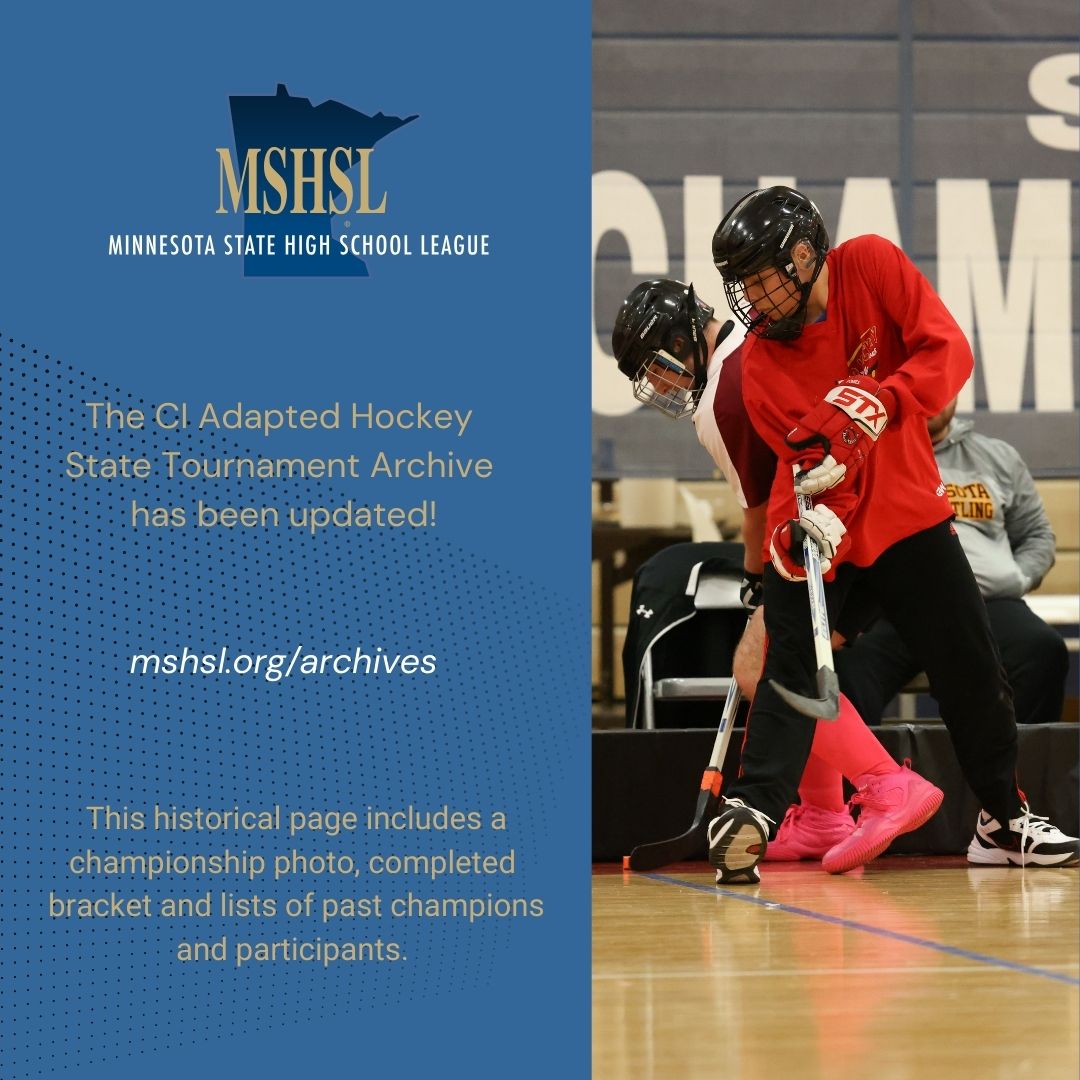 Missing the excitement of the CI Adapted Hockey State Tournament? Check out the 2025 Archive page: http://mshsl.org/archives

Congratulations again to New Prague/TCU/LSH/Belle Plaine/Jordan!