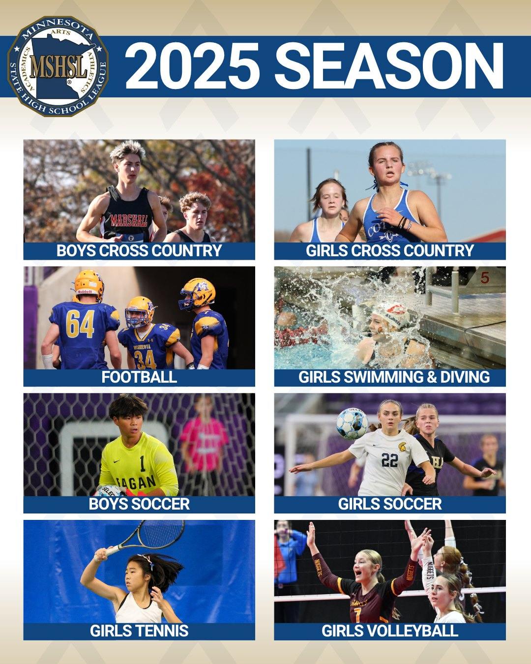 Welcome to 2025-2026!

It's the first day of practice for Cross Country, Football, Soccer, Girls Swimming and Diving, Girls Tennis and Girls Volleyball teams. Have a great season!