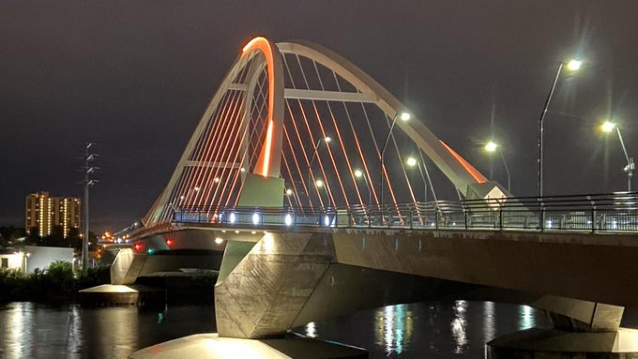 Lowry Bridge decorated in South High School colors