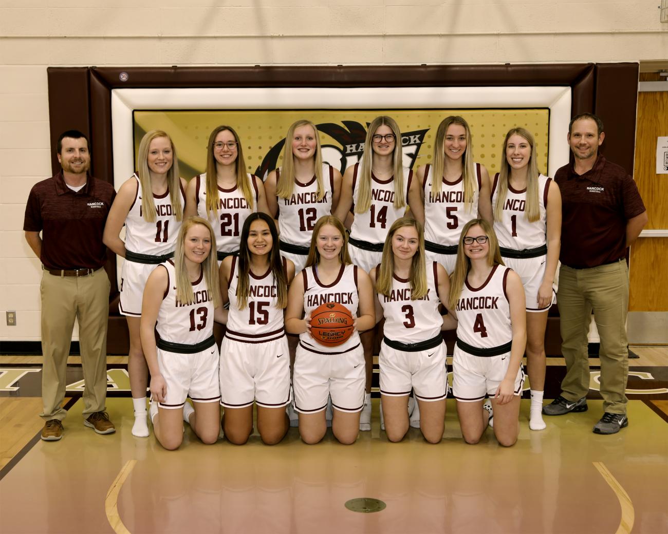 From L to R Front row: Carlee Hanson, Autumn Hubbard, Isabel Rose, Karleigh Rohloff, Kaitlyn Rohloff Coach Ryan Snyder, Rylee Hanson, Sydney Zeltwanger, Misti Zempel, Brooke VerSteeg, Tori Pahl, Kaitlyn Staples, Head Coach Tony Thielke