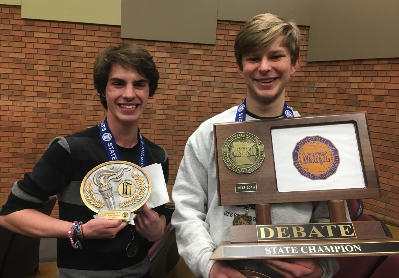 2019 Simon Jarcho and Henry Braun Debate State Tournament Championship Photo