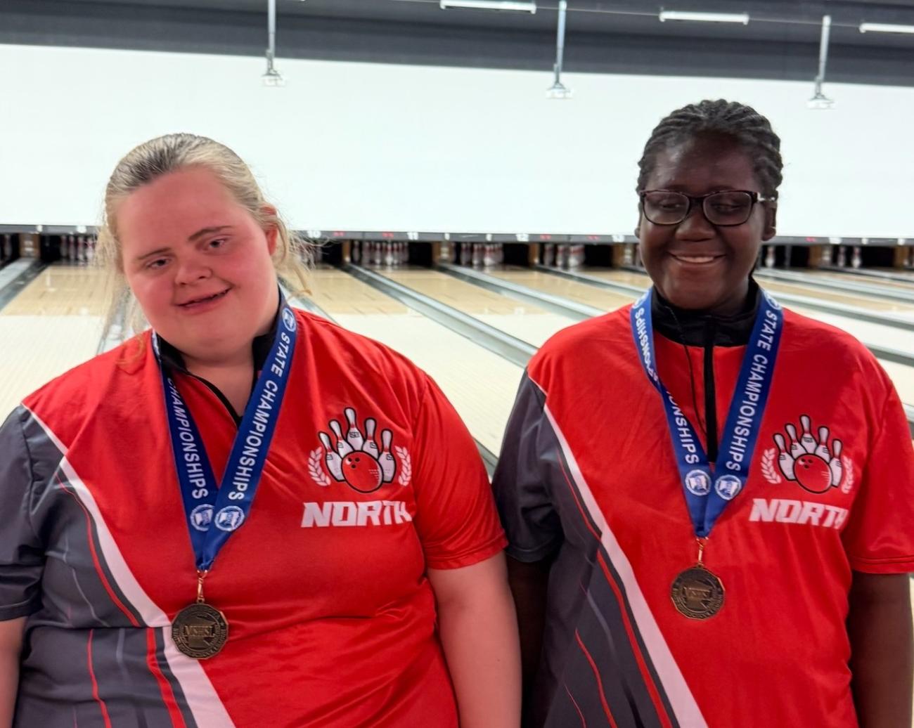 2025 Addison Cuffe and Omolola Akindele PI Adapted Bowling Championship Photo