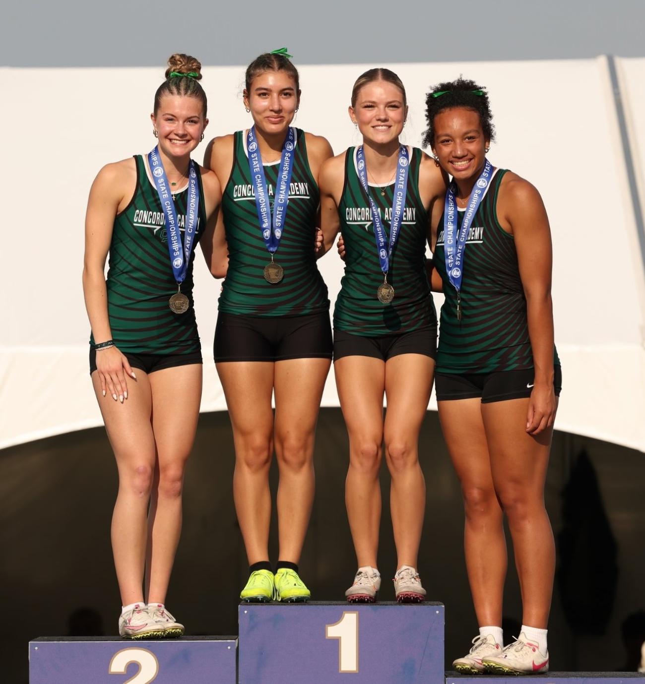 2025 Concordia Academy 4x100 Girls Track Championship Photo