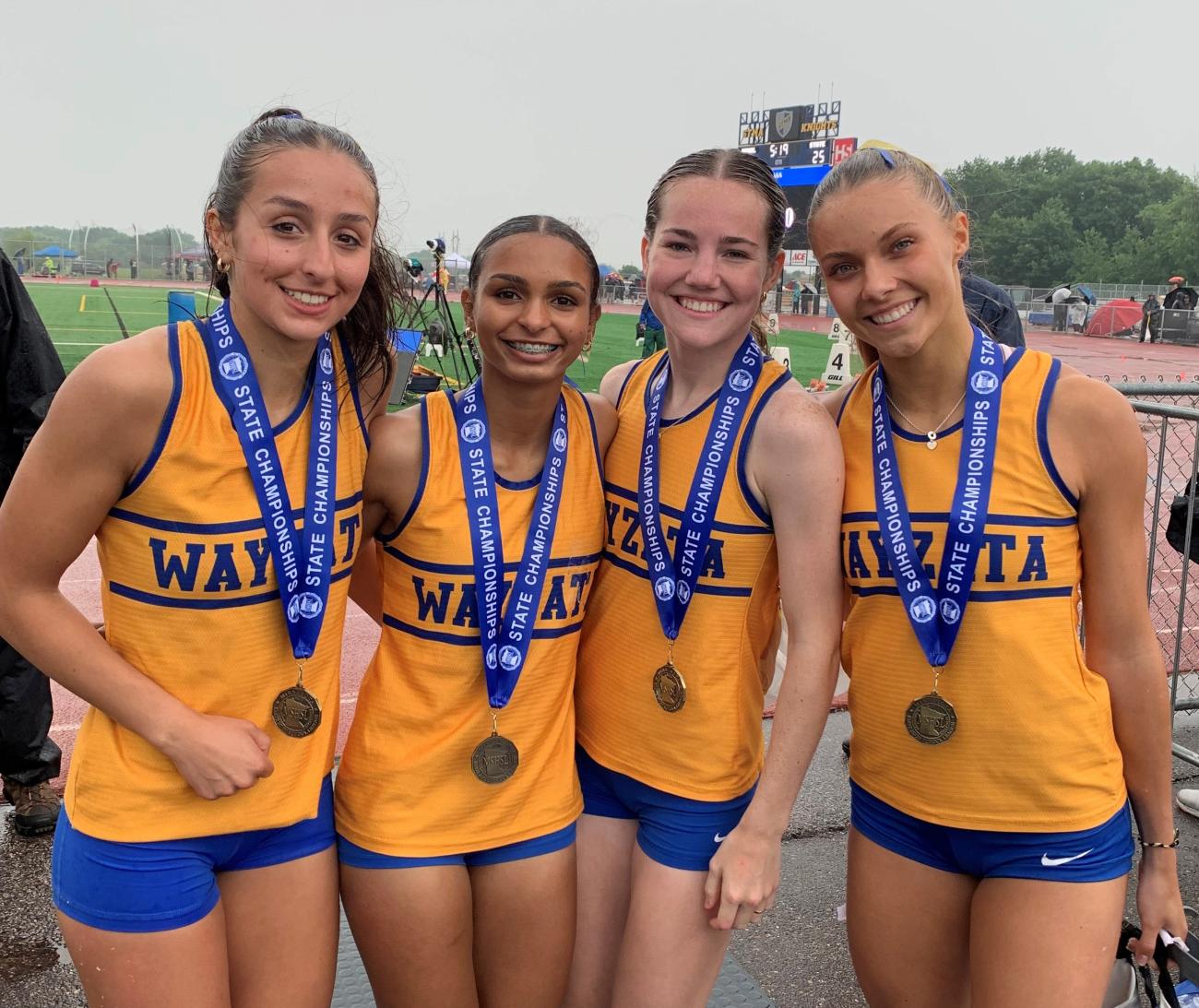 2025 Wayzata 4x200 Girls Track Championship Photo