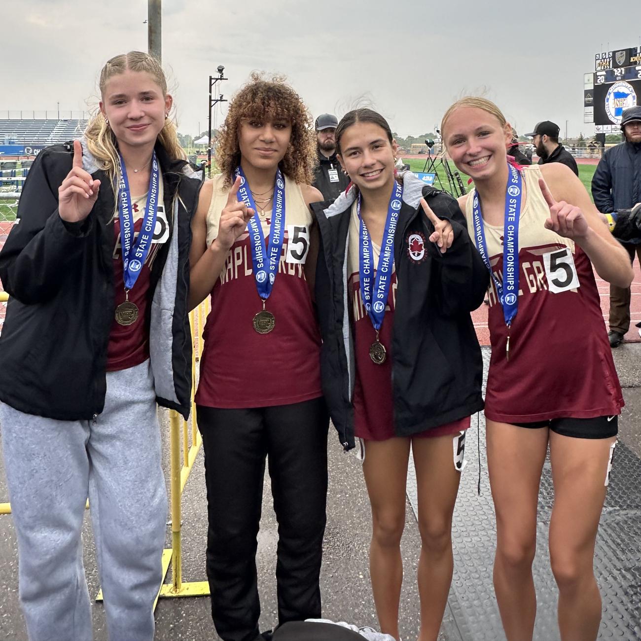 2025 Maple Grove 4x400 Girls Track Championship Photo