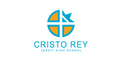 Blue and Orange circular logo reading Cristo Rey Jesuit High School