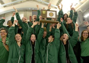 Edina getting trophy