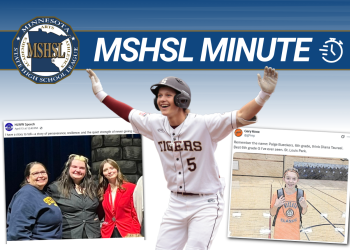 MSHSL Minute: Photos of Howard Lake-Waverly-Winsted speech competitor, Springfield baseball player and a sixth-grade Paige Bueckers