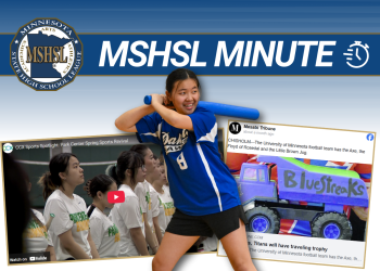 MSHSL Minute with photos of Dakota United Adapted Softball player, CCX Media video about Park Center spring sports and Mesabi Tribune Facebook post about Tonka Truck traveling trophy.